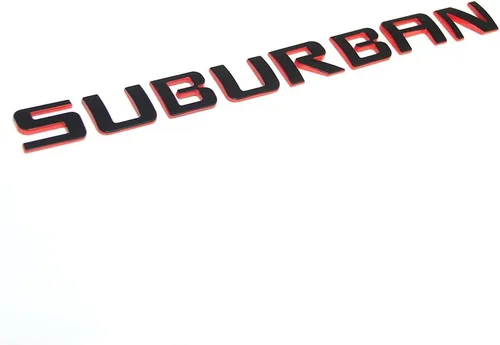 Miniatura 2 de Yoaoo Paquete de 2 insignias de placa de identificación de línea roja suburbana OEM 3D compatible con Suburban Original Redline