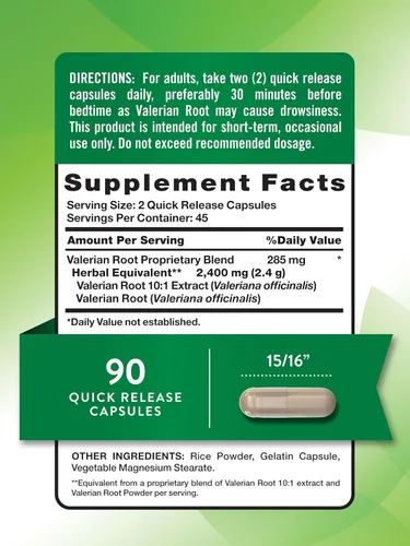 Miniatura 2 de Nature's Truth Raíz de Valeriana 1200 mg Suplemento 90 ea (Paquete de 3)