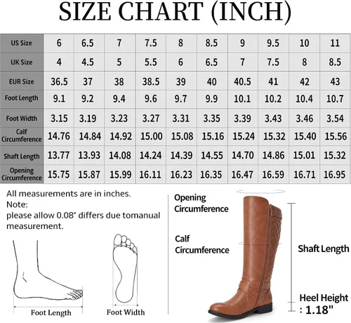 Miniatura 6 de Jeossy Botas de equitación de 50 hasta la rodilla para mujer con hebilla de metal
