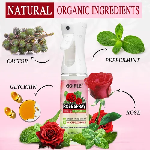 Miniatura 2 de 2 unidades de agua de rosas para el cabello Loc Spray hidratante refrescante para rastas – Crema hidratante para el cuero cabelludo de agua de rosas