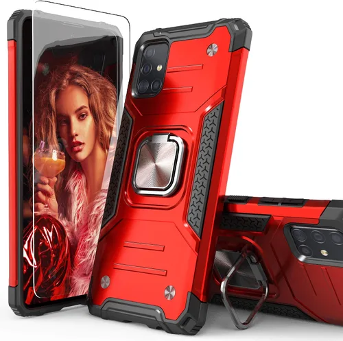 Miniatura 8 de Funda para Galaxy A71 5G con protector de pantalla, a prueba de caídas, ajuste delgado, con soporte para automóvil, funda protectora ligera