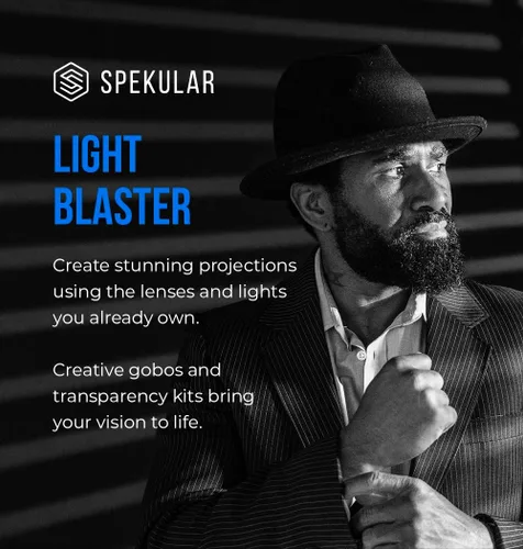 Miniatura 2 de Spekular Light Blaster - Sistema de proyección óptico Snoot basado en estroboscópicos para iluminación de fotografía con gobos y transparencias
