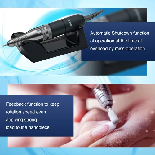 Miniatura 3 de [Upower] Máquina profesional de taladro de uñas UP200, lima eléctrica de 20000 RPM para uñas, bajo ruido y baja vibración (fabricada en Japón)