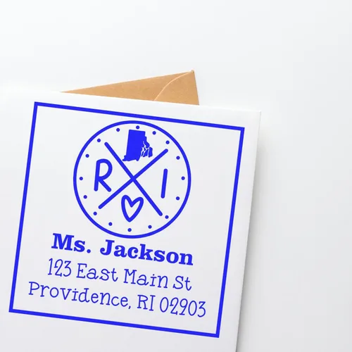 Miniatura 77 de Sello entintado moderno con nombre y dirección del estado de Alabama – Sello de dirección de devolución personalizado para invitaciones de despedida