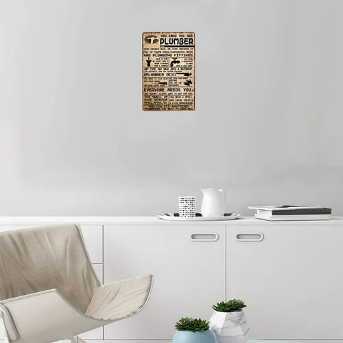 Miniatura 6 de Decoración de pared retro de plomería con texto en inglés «You Know You Are A Plumber Metal Tin Signs», póster divertido para cocina, baño, baño