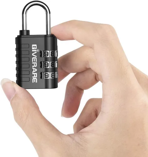 Miniatura 4 de GIVERARE Paquete de 8 cerraduras de combinación, candado de 3 dígitos sin llave, cerraduras de equipaje reiniciables para mochila, gimnasio, escuela