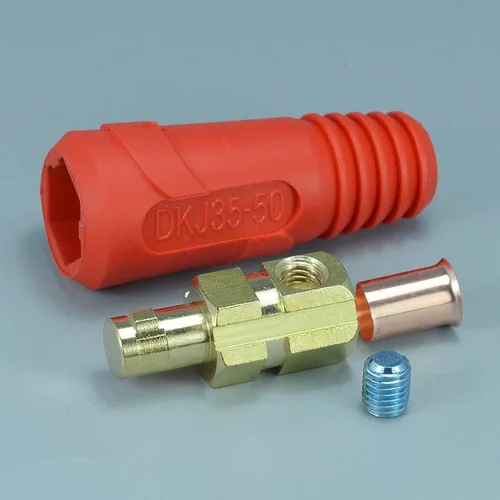 Miniatura 3 de RIVERWELD TIG Cable de soldadura Panel Conector Plug DKJ35-50 315Amp con color rojo y negro Dinse-Style Quick Fitting 4pcs