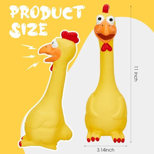 Miniatura 2 de Hungdao 1 pieza de juguetes de caballo de látex chirriante de pollo chirriante de pavo bolas para jugar falsos juguetes de pollo gritando