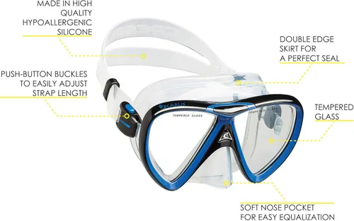 Miniatura 2 de Cressi - Juego de snorkel para adulto en silicona cómoda y pura, máscara y snorkel semiseco Ikarus & Orion