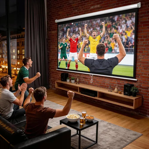 Miniatura 10 de Pantalla de Proyector Universal, Pantalla de Proyector Manual Portátil HD de 72 Pulgadas con Tirador, Pantalla Panorámica Retráctil de Montaje
