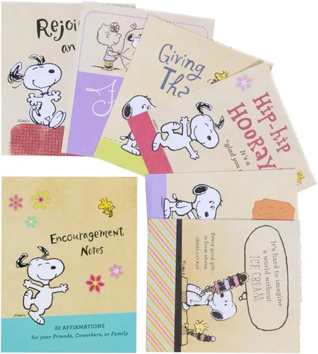 DaySpring - Peanuts - Notas de Aliento - 32 Afirmaciones para Tus Amigos, Compañeros de Trabajo o Familia