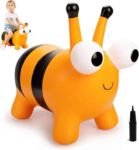 Miniatura 9 de ZOOJOY juguete de león saltarín para niños, caballo de felpa para rebotar para niños pequeños, juguete de caballo saltarín para actividades