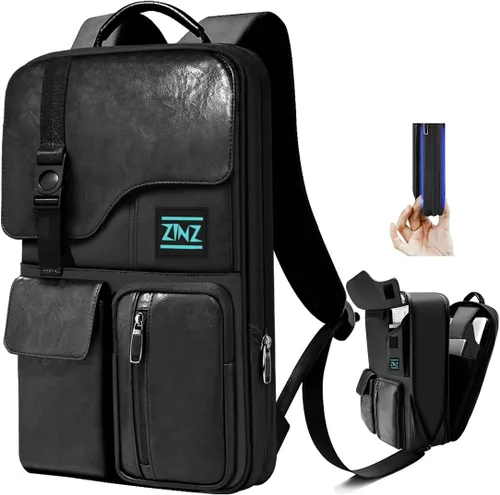 Miniatura 8 de Mochila para laptop delgada y expandible de 15.6 pulgadas, mochila para computadora resistente al agua, antirrobo, mochila de viaje para hombres