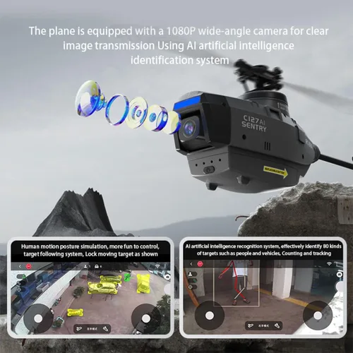Miniatura 6 de RC ERA C127AI Helicóptero RC para Adultos, Hormiga Negra de 4 Canales con Motores Sin Escobillas de Control Remoto, Vehículo Aéreo No Tripulado