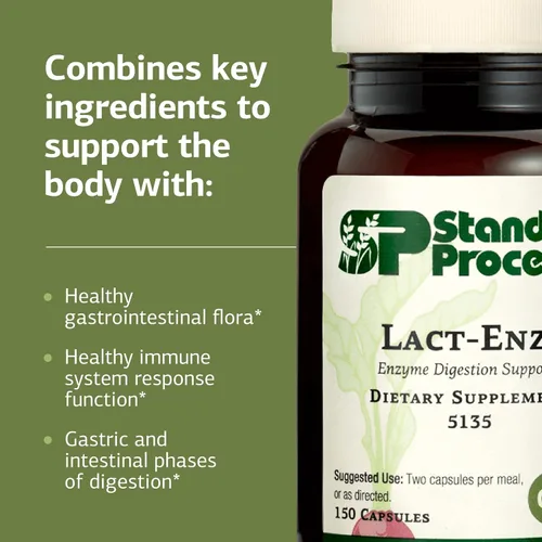 Miniatura 4 de Standard Process Lact-ENZ - Apoyo para la digestión enzimática - Sin gluten, sin lácteos y sin soya - Cuidado digestivo probiótico - 90 cápsulas