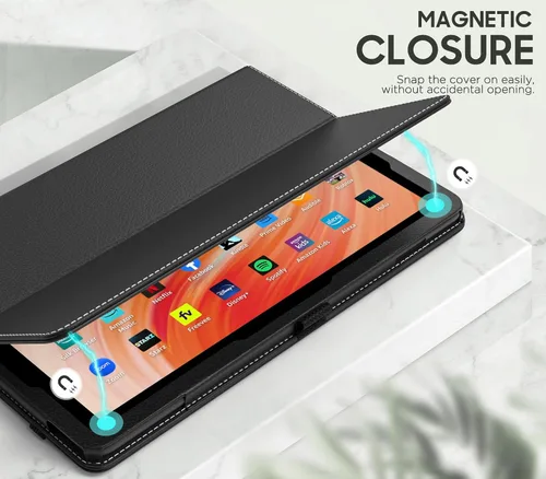 Miniatura 8 de MoKo - Funda para tablet Kindle Fire HD 10 y 10 Plus (11.ª generación, versión 2021), diseño delgado y plegable con función de encendido y apagado