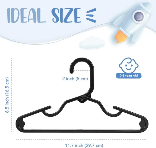 Miniatura 8 de HOUSE DAY Perchas de plástico para bebé, paquete de 20, perchas de plástico duradero para ropa de bebé, perchas delgadas y compactas para niños