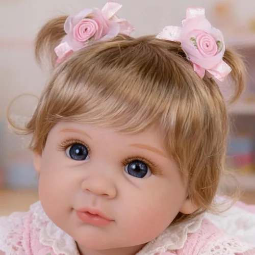 Miniatura 3 de EKOKIZ - Muñeca de bebé realista de 22 pulgadas, muñeca recién nacida con cuerpo de tela suave, muñecas Reborn de bebés realistas, lindas niñas