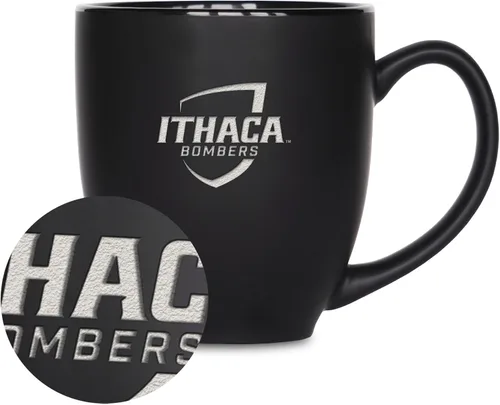 Miniatura 456 de Rico Industries - Taza de cerámica mate negra con grabado láser estándar de 15oz para NCAA (escuelas T & U) - Para bebidas calientes o frías