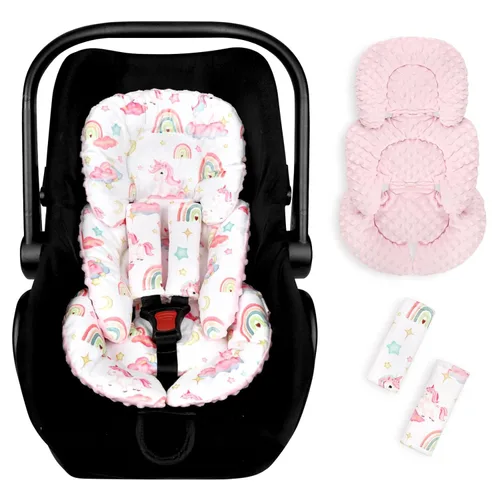 Miniatura 11 de Pea Pod Inserto de asiento de automóvil infantil con fundas para correa, todo en uno, reversible, soporte de cabeza de asiento de automóvil
