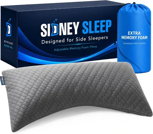 Miniatura 17 de Sidney Sleep Almohadas curvas ajustables para soporte de cuello y hombros con relleno extra triturado, almohada de contorno cervical para personas