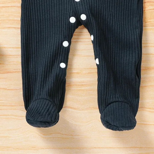 Miniatura 6 de Bebé recién nacido, ropa de regreso a casa, con botón de impresión de letras, mameluco de punto con pies de punto, overol con sombrero, baberos