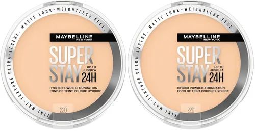 Miniatura 32 de Maybelline Super Stay Hasta 24HR Base en Polvo Híbrida, Maquillaje de Cobertura Media a Completa, Acabado Mate, 220, 1 Unidad SUPERSTAY POLVO 220