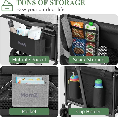 Miniatura 5 de Cochecito para 2 niños, cochecito plegable con toldo extraíble, cochecito plegable con 2 plazas y bolsillo de almacenamiento para bebés pequeños