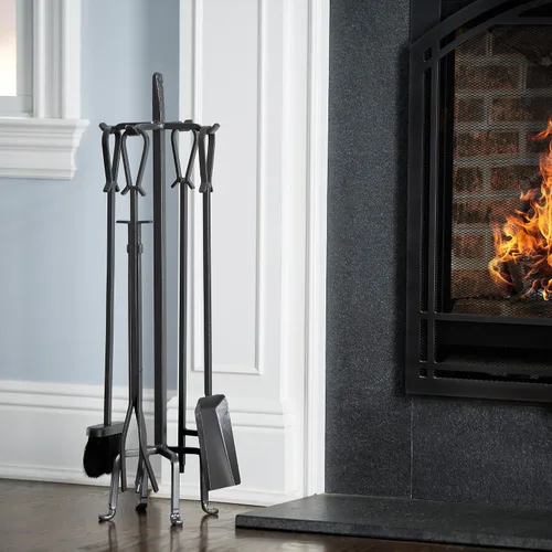 Miniatura 4 de Uniflame, F-1183 Olde World - Juego de 5 herramientas para chimenea con acabado de hierro con asas de bucle Loop Handles