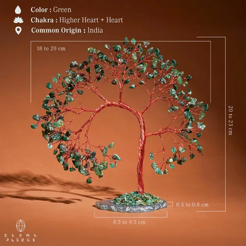 Miniatura 4 de Árbol de la Vida de Cristal de Aventurina Verde, Árboles de Cristales Curativos de 7 Chakras, Árbol Bonsái de Dinero Hecho a Mano, Decoración Feng