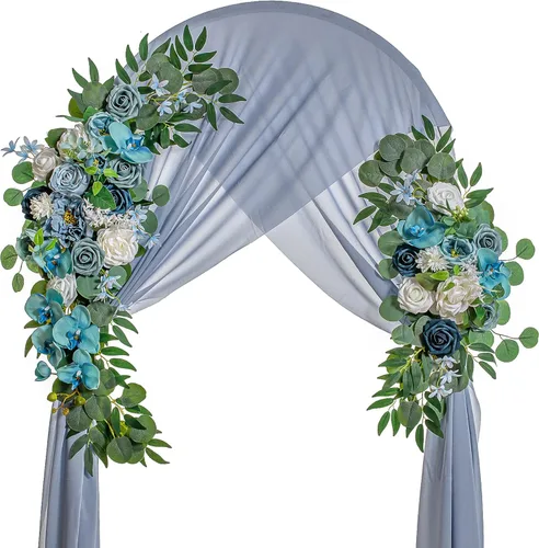 Miniatura 10 de Lisuun Flores de arco de boda, flores artificiales para decoración, guirnalda de flores grandes para estilos bohemios, decoración floral