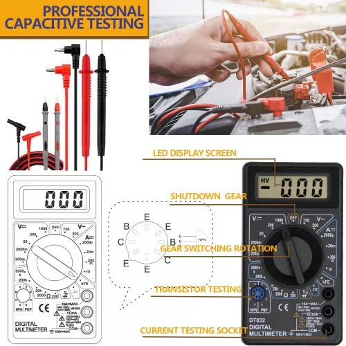 Miniatura 5 de LEATBUY Juego de crimpadoras CAT5 CAT6 RJ45, herramienta de crimpado Cat5e, 50 conectores, 50 cubiertas, probador de cables LAN de red, pelacables