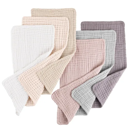 Miniatura 9 de Konssy - Paquete de 6 paños de muselina para eructos de bebé, ropa de eructos suaves y absorbentes 100 % algodón para recién nacidos, bebés niños