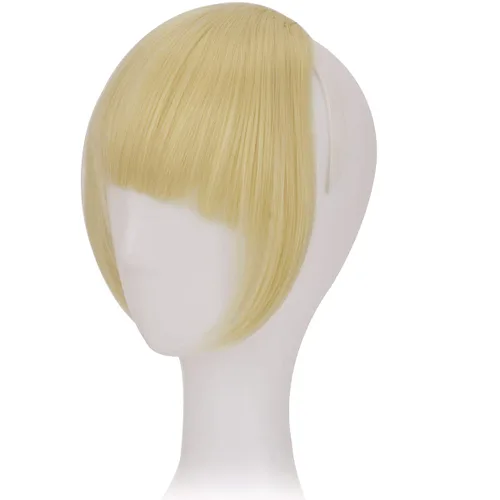 Miniatura 5 de Extensiones de cabello humano con clip, con flequillo y patillas, una pieza, clip frontal