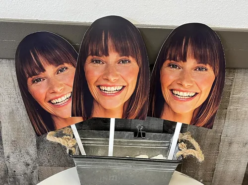 Miniatura 4 de Cara en palo, recorte de cara personalizado, accesorio de fiesta, cara gorda, corte de cabeza, cara de ventilador, boda, soltero, graduación, 6