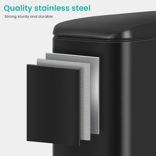 Miniatura 6 de Cubo de basura de baño de 1.3 galones con tapa, cubo de basura con pedal pequeño para espacios pequeños, cubo extraíble, para baño, dormitorio