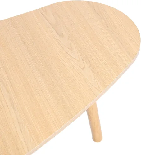 Miniatura 9 de Mesa de centro pequeña, mesa de té moderna de mediados de siglo para sala de estar, mesa de centro de exhibición minimalista, mesa de madera ovalada