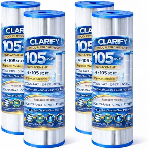CLARIFY El filtro de piscina CCP420 reemplaza Pentair Clean and Clear Plus 420, PCC105-PAK4, Ultral-A6, Unicel C-7471, R173576, Filbur FC-1977,