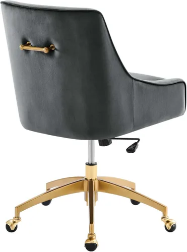 Miniatura 5 de Modway Discern Performance - Silla de oficina giratoria de terciopelo en color gris