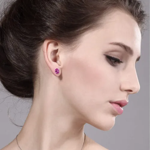 Miniatura 317 de Gem Stone King Aretes de oro de 14 quilates con piedra natal ovalada de 0.315 x 0.236 in Aretes de oro para mujer