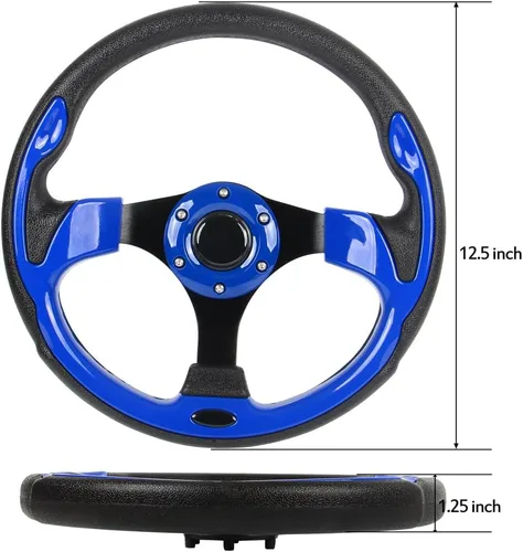 Miniatura 4 de Volante Universal para Club Car DS y Precedent con Marco de Aluminio Negro Adecuado para Carrito de Golf EZGO RXV & TXT, Yamaha..