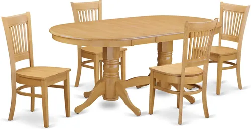 Miniatura 8 de East West Furniture VANC5-ESP-C - Juego de mesa de comedor de 5 piezas para 4 personas, incluye una mesa de cocina ovalada con hojas de mariposa y 4