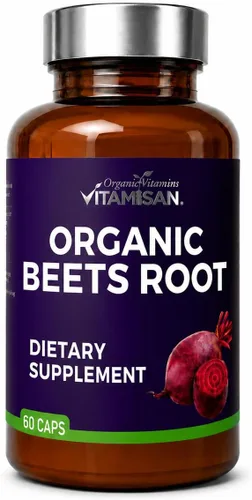 VITAMISAN Superpolvo orgánico remolacha raíz 8000 – Soporte de óxido nítrico con extracto de remolacha 20:1, semilla de uva, colágeno y magnesio –
