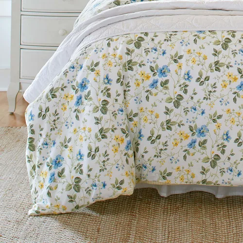 Miniatura 7 de Laura Ashley Inicio - Juego de funda de edredón tamaño individual, ropa de cama reversible de satén de algodón con funda a juego, decoración