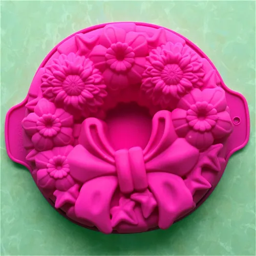 Miniatura 3 de FantasyDay Molde de silicona para tartas de flores de 11.5 pulgadas, para tartas de fiesta, postre, pastel, pan, tarta, tarta, flan y más #3
