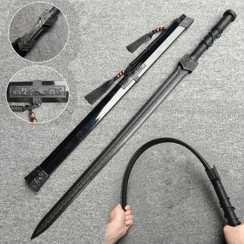 Miniatura 2 de Espada Han China de Polipropileno de Alta Resistencia con Cuchillo Samurái de Entrenamiento, Espada de Entrenamiento