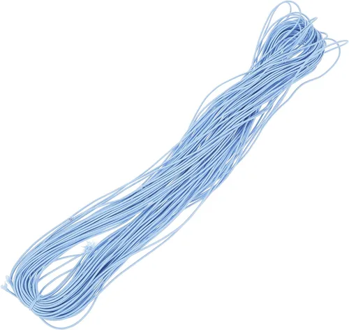 Cordón elástico de 0.079 in para hacer pulseras de amistad, hilo de joyería para manualidades, color azul cielo, 147.6 ft, cordón elástico para