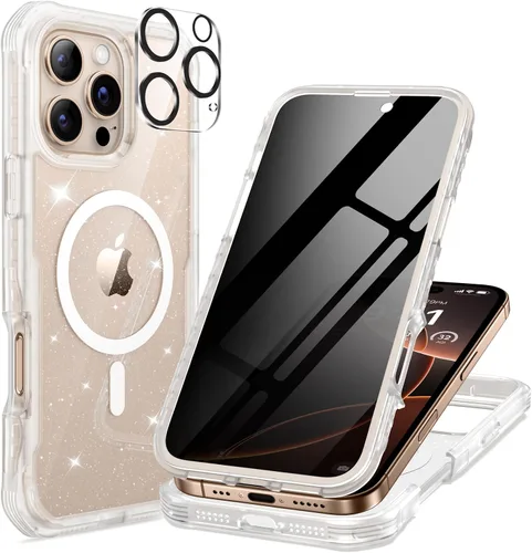 Miniatura 55 de seacosmo para iPhone Air Funda, Carcasa Completa con Protector de Privacidad de Vidrio Templado 9H Integrado y Protector de Lente de Cámara
