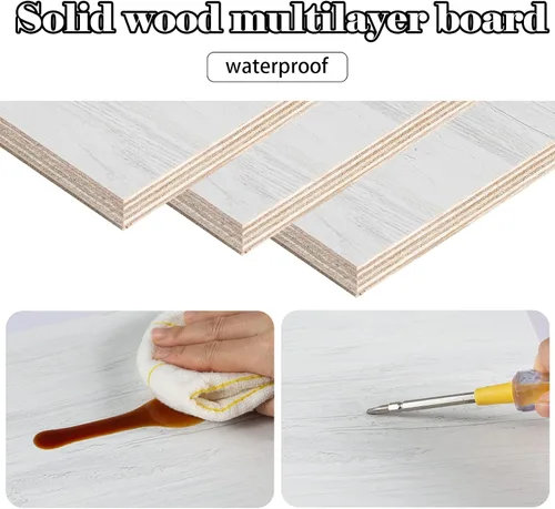 Miniatura 6 de Pmnianhua Escritorio flotante, escritorio montado en la pared de 41 pulgadas, escritorio plegable para laptop, estación de trabajo plegable, mesa
