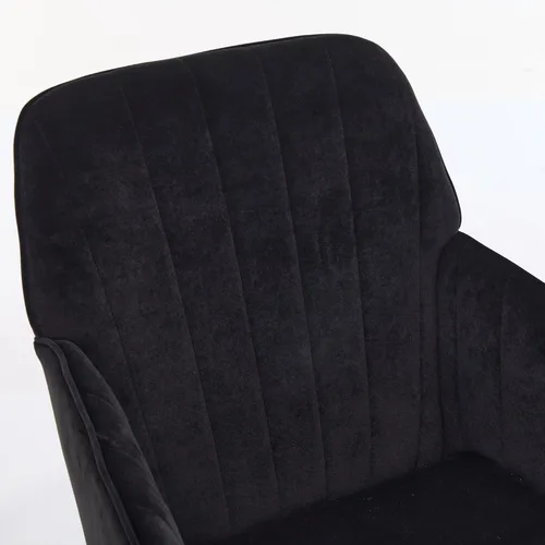Miniatura 6 de Silla de oficina en casa, silla giratoria de terciopelo para escritorio, sillón tapizado moderno con base dorada para niñas y mujeres, asiento